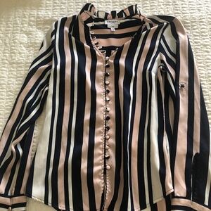 Express-Women’s Pink and Navy Striped Blouse